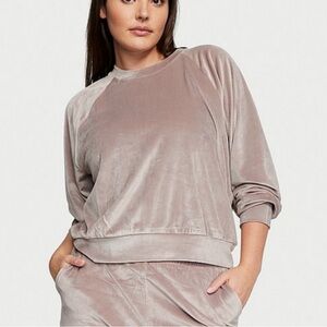 Victoria's Secret Velour Ribbed CrewneckSweatshirt Size XS